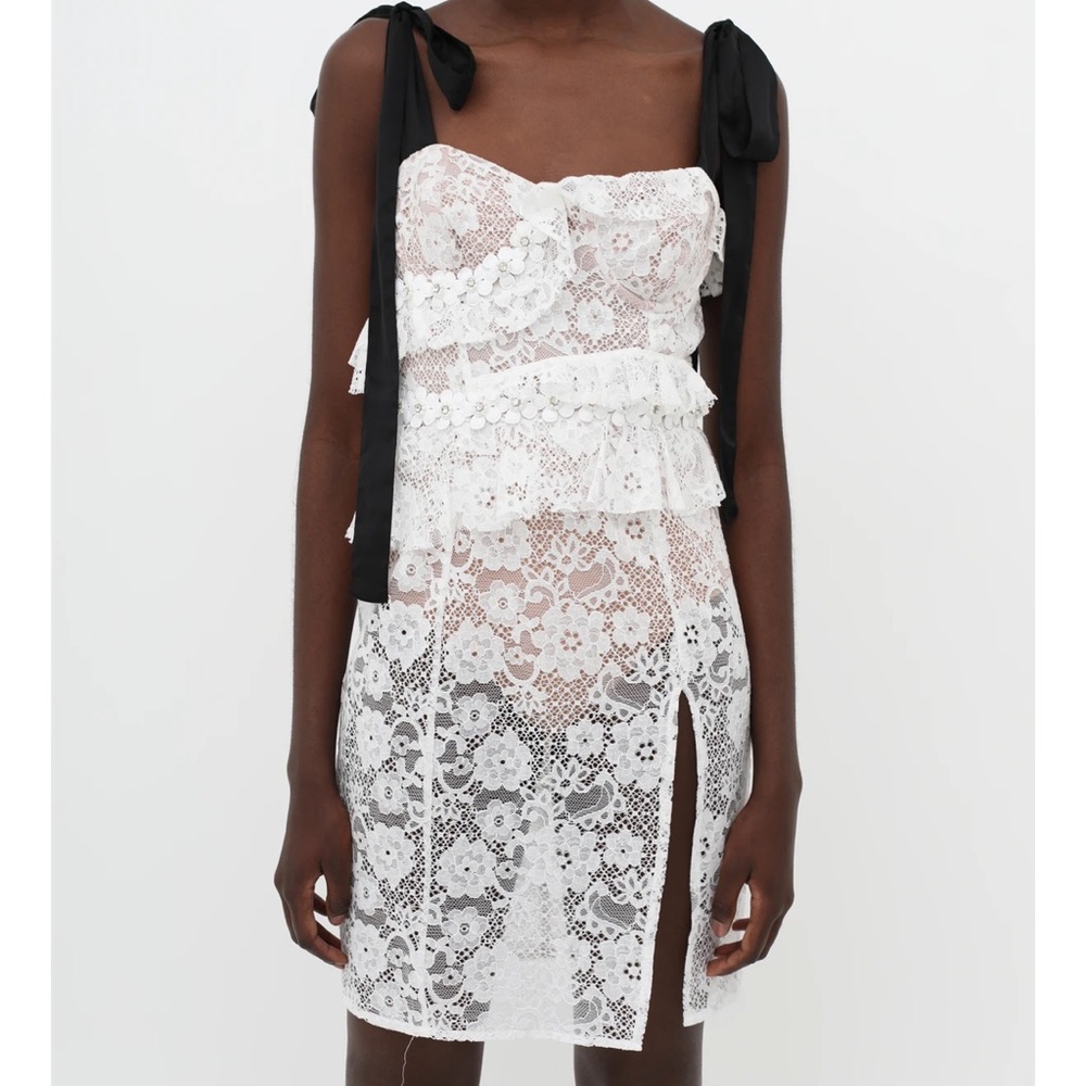 For love& lemons white lace midi dress